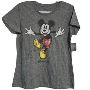 Disney 100 Mickey Mouse Short Sleeve Gray T-Shirt Size M